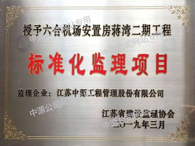 标准化监理项目奖牌